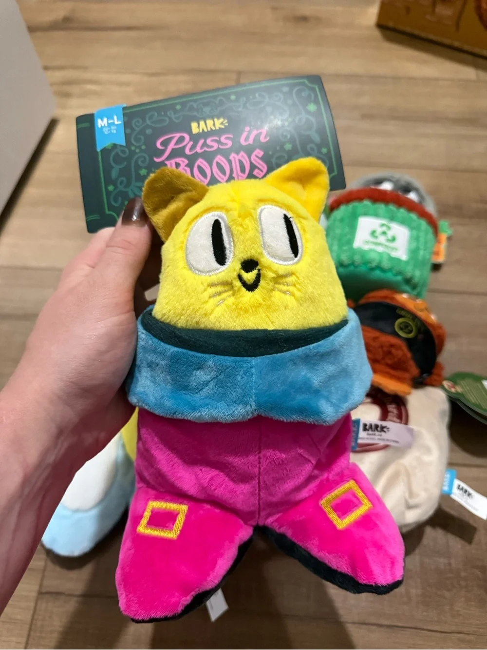 NWT BARK Plush Dog Toy Bundle – Pink, Yellow, Green, Blue, White, Brown